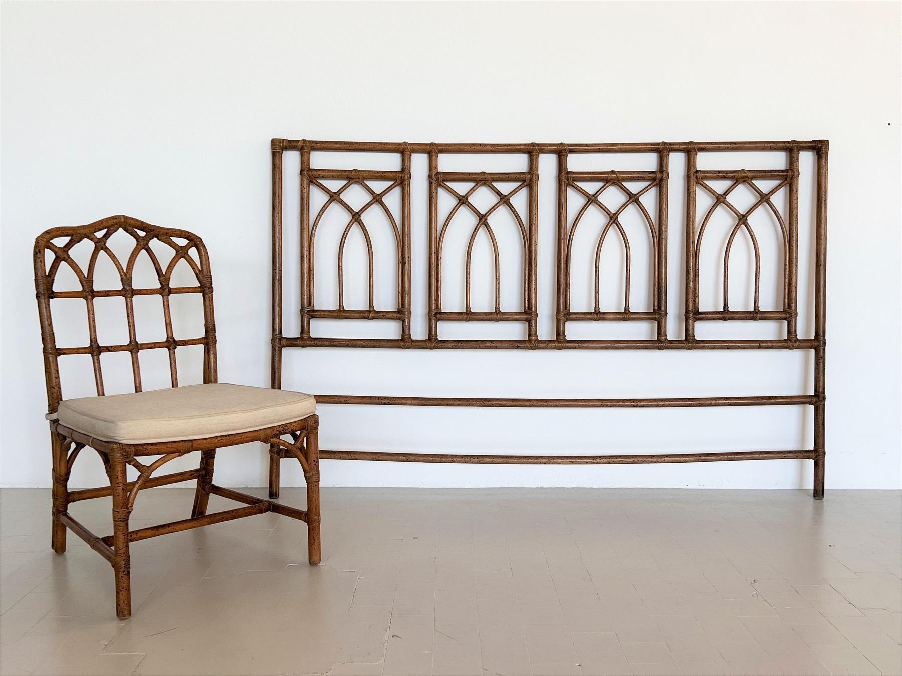Italian Large Mid-Century Bamboo Chair, 1970s 5