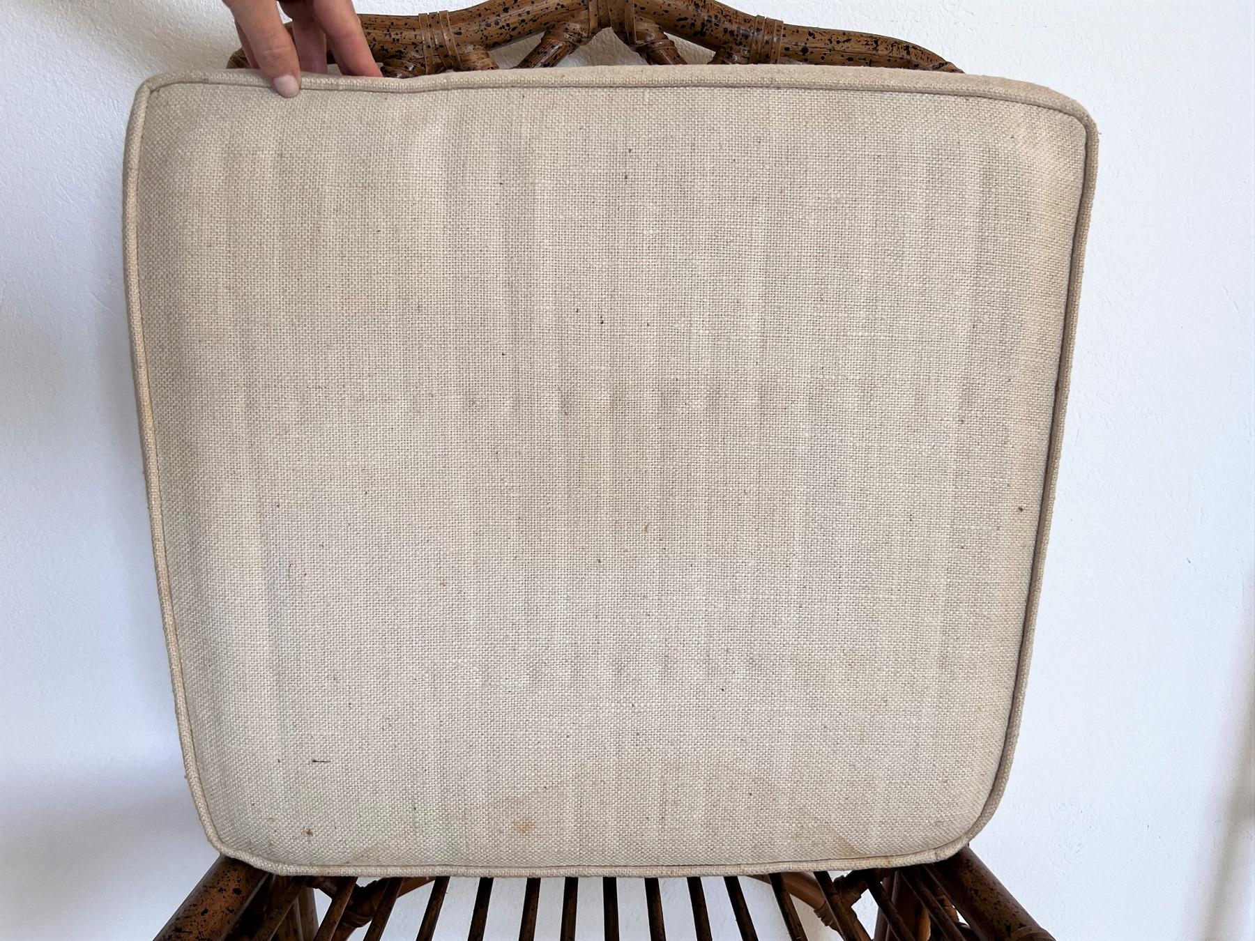 Italian Large Mid-Century Bamboo Chair, 1970s For Sale 7