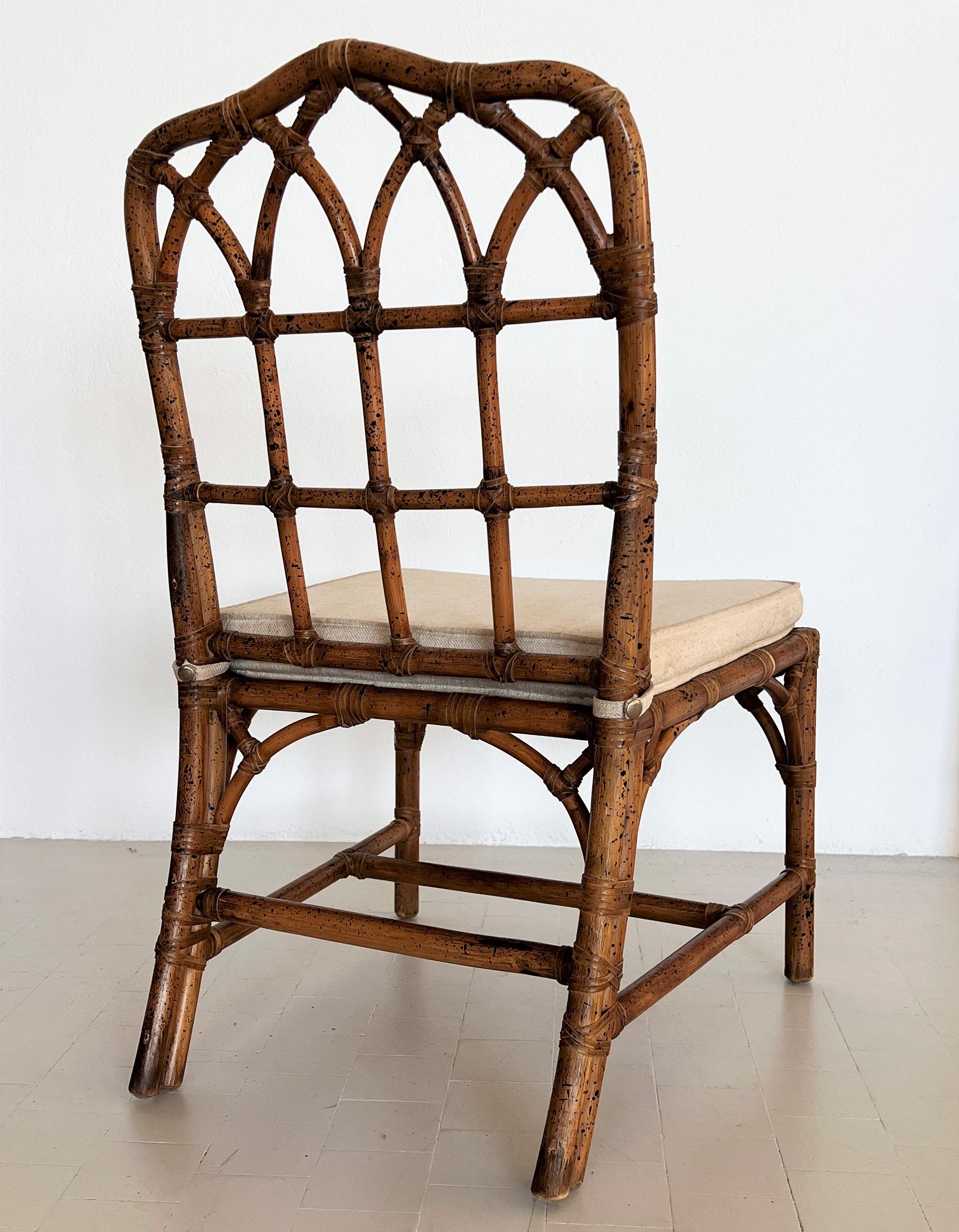 20th Century Italian Large Mid-Century Bamboo Chair, 1970s For Sale