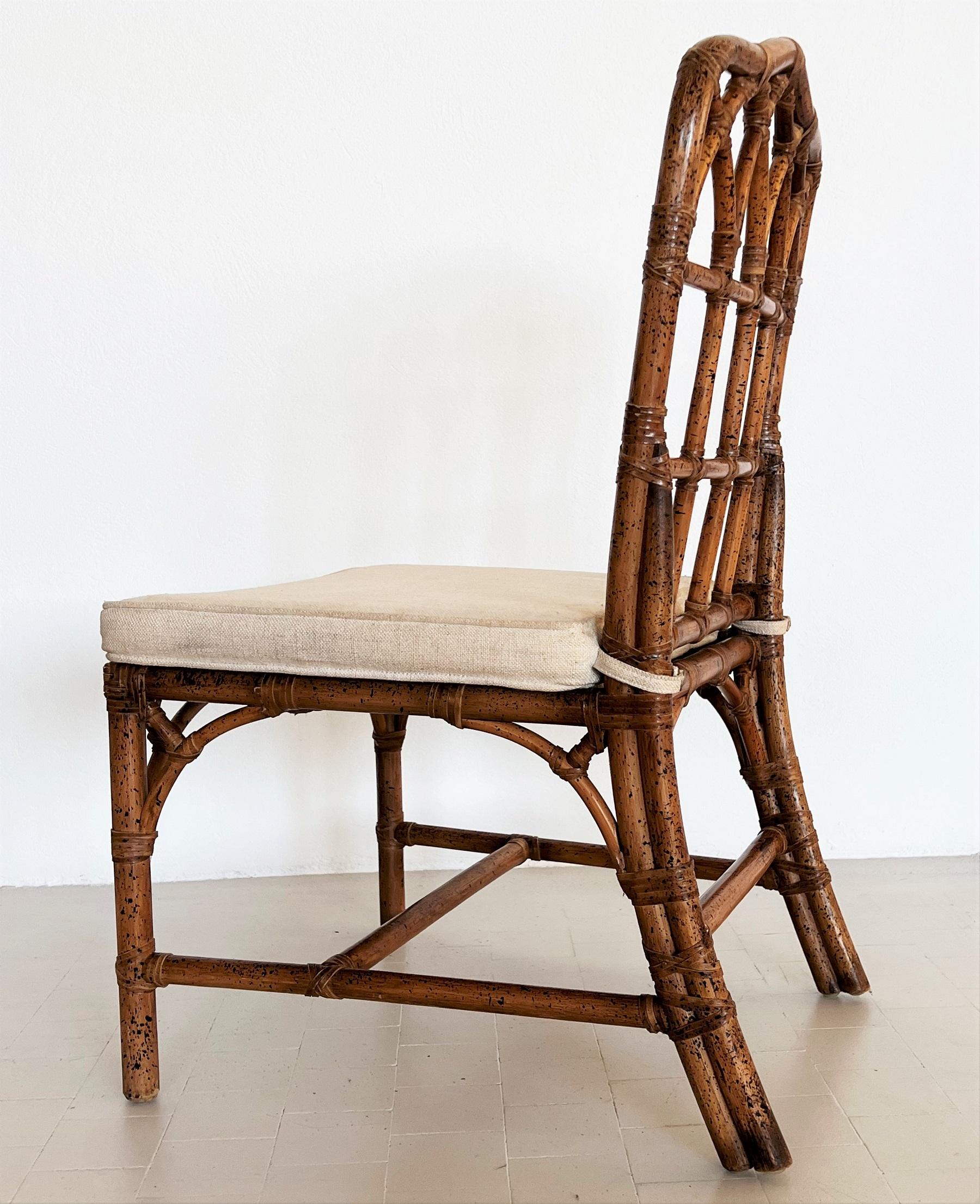 Italian Large Mid-Century Bamboo Chair, 1970s 1