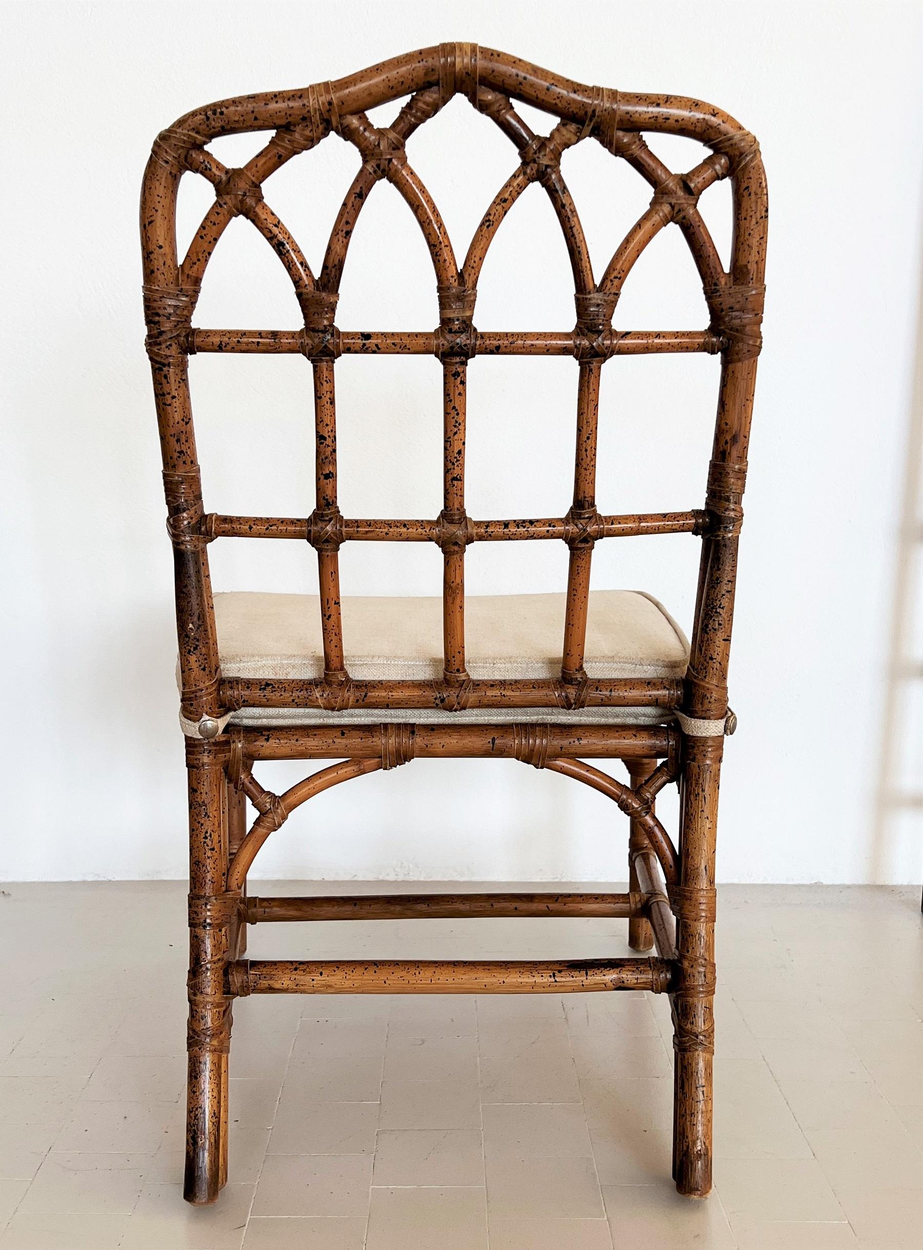 Italian Large Mid-Century Bamboo Chair, 1970s For Sale 2