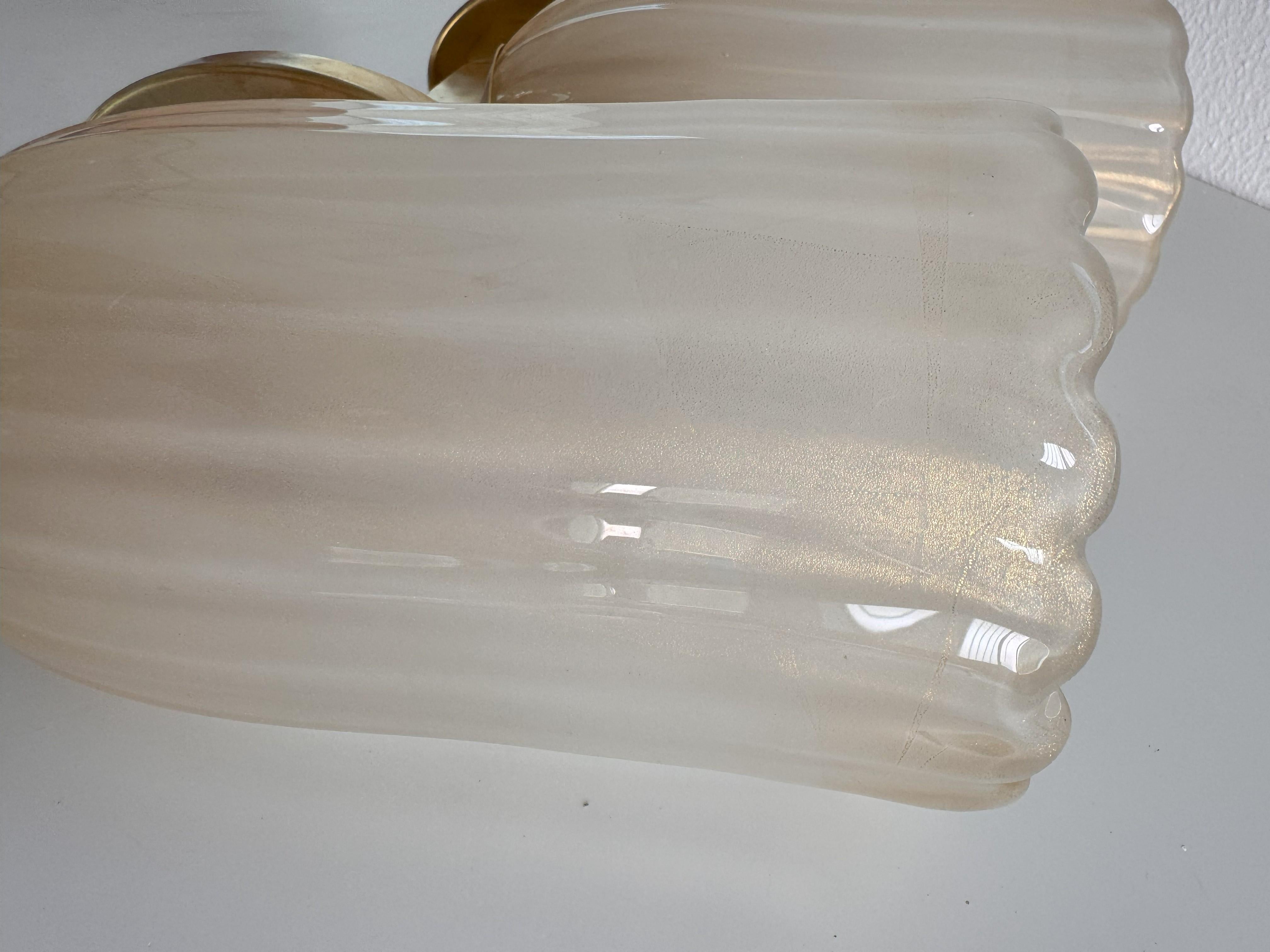 Apliques italianos grandes de cristal de Murano y latón en estilo Art Déco, años 90 en venta 6