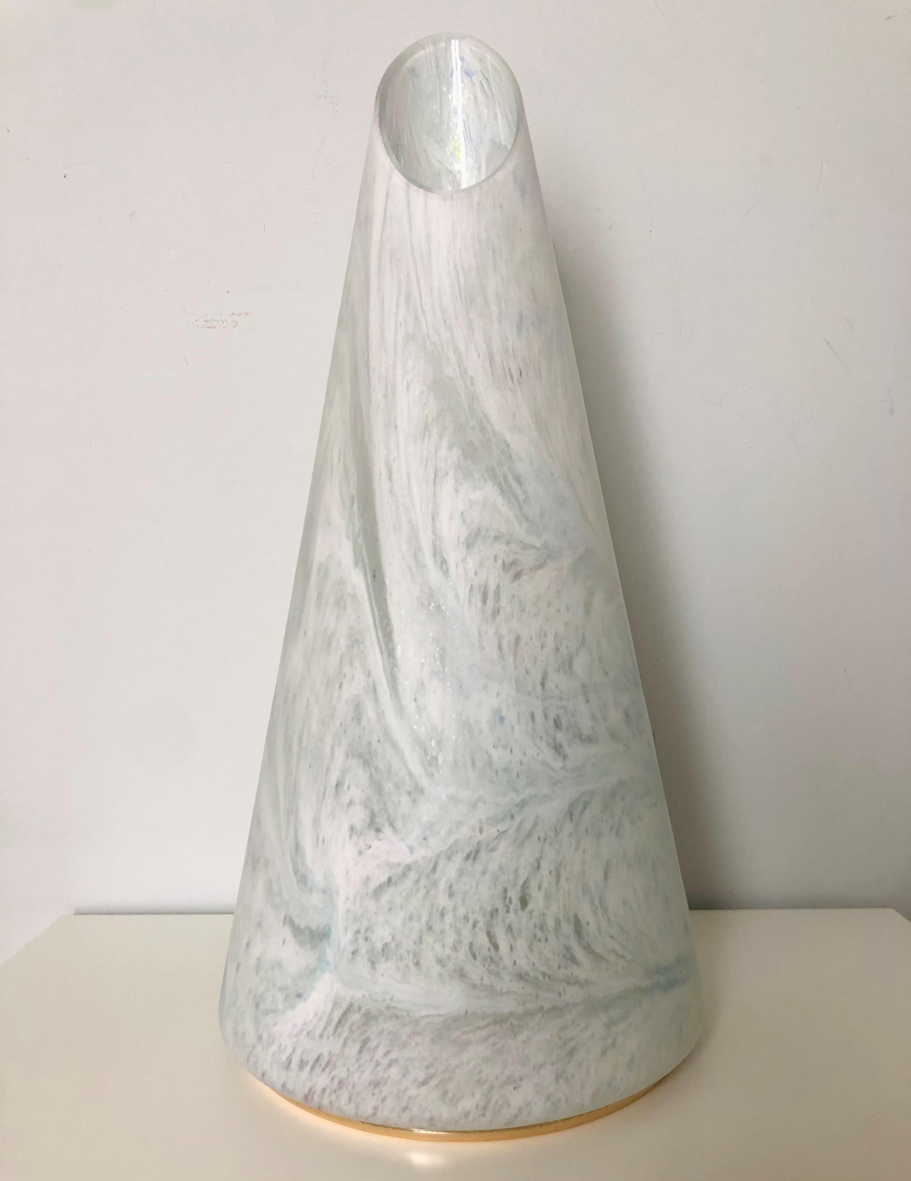 Italian Postmodern Large Murano Glass, Cone Shape, Table Lamp, 1980s For Sale 3