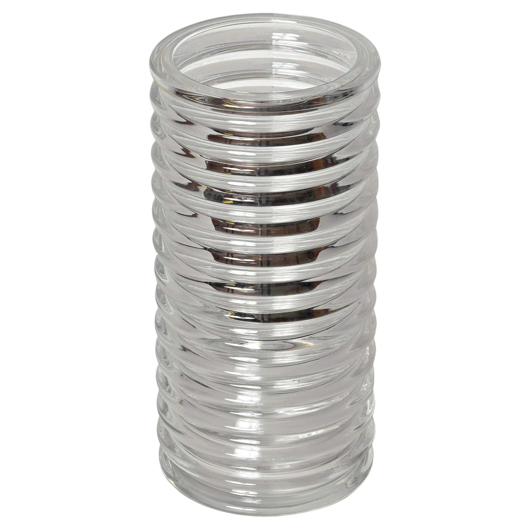 Italian Large "Onda" Diamond Glass Vase by Sergio Asti for di Cambio, 1970s.