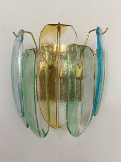 Italian Large Pair of Murano Glass Wall Sconces by Barbini Alfredo, 1980s