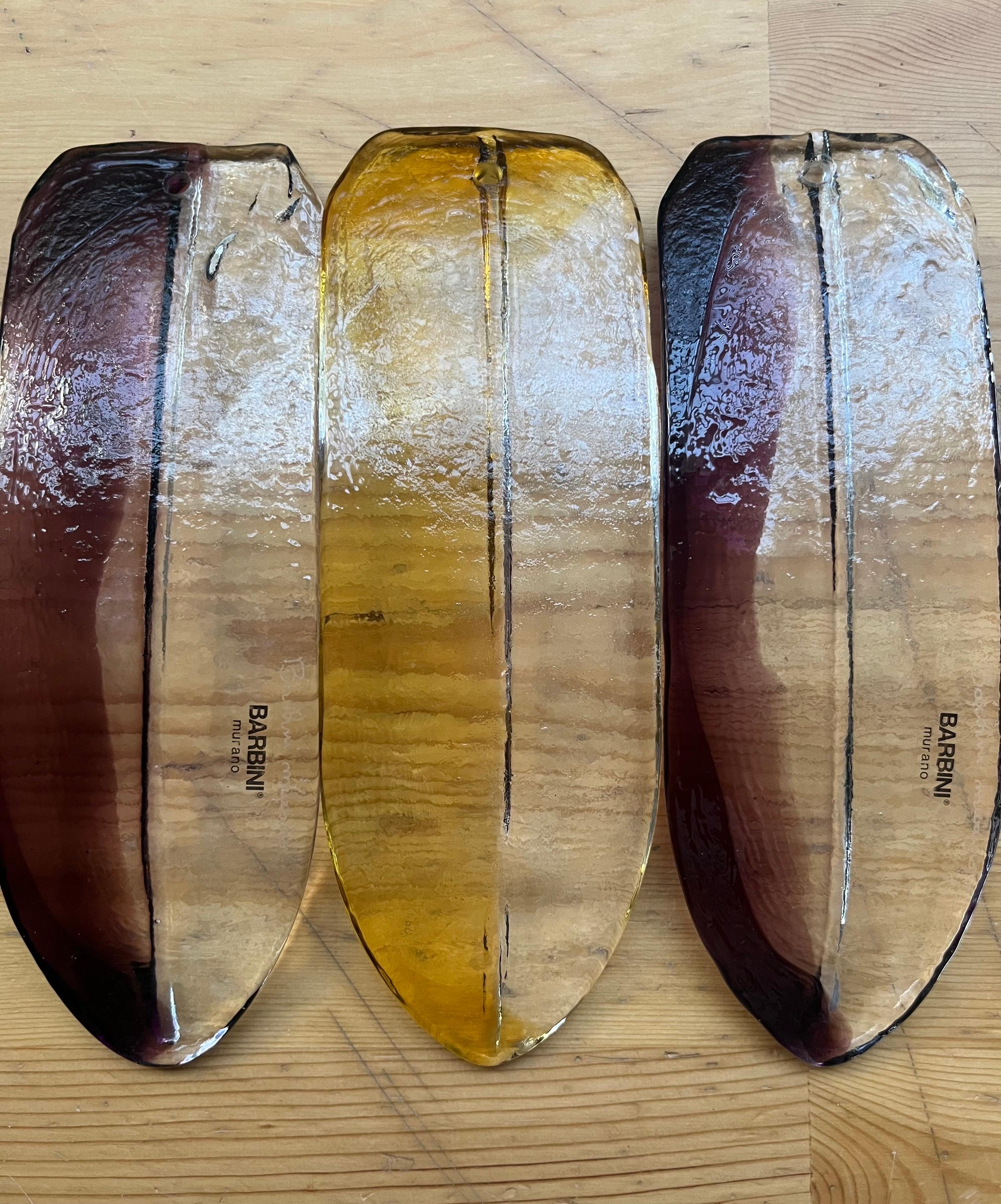Italian Large Pair of Murano Glass Wall Sconces by Barbini Alfredo, 1980s For Sale 3