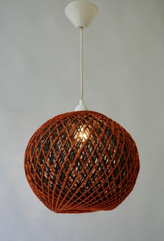 Italian Large Rope Ball Pendant Light Ceiling Hanging Lamp, 1960s