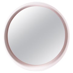 Italian Large Round Mirror with Lighting, 1960s