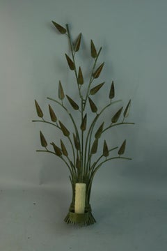 Italian Large Sage Green Foliate  Sconces a Pair