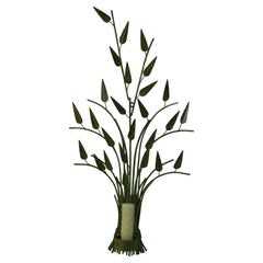 Italian Large Sage Green Foliate  Sconces a Pair