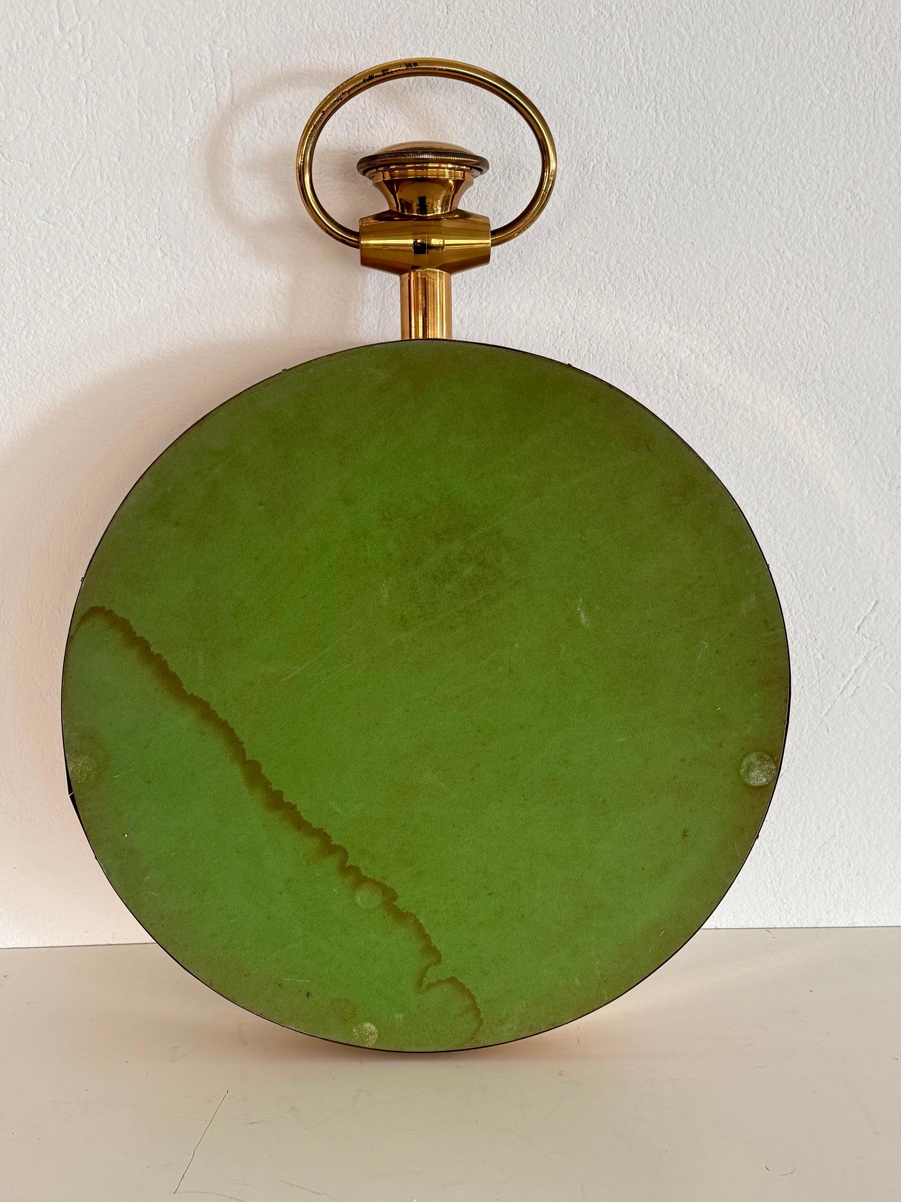 Specchio per orologi da tasca vintage di grandi dimensioni in ottone e vetro tagliato, anni '60 in vendita 7