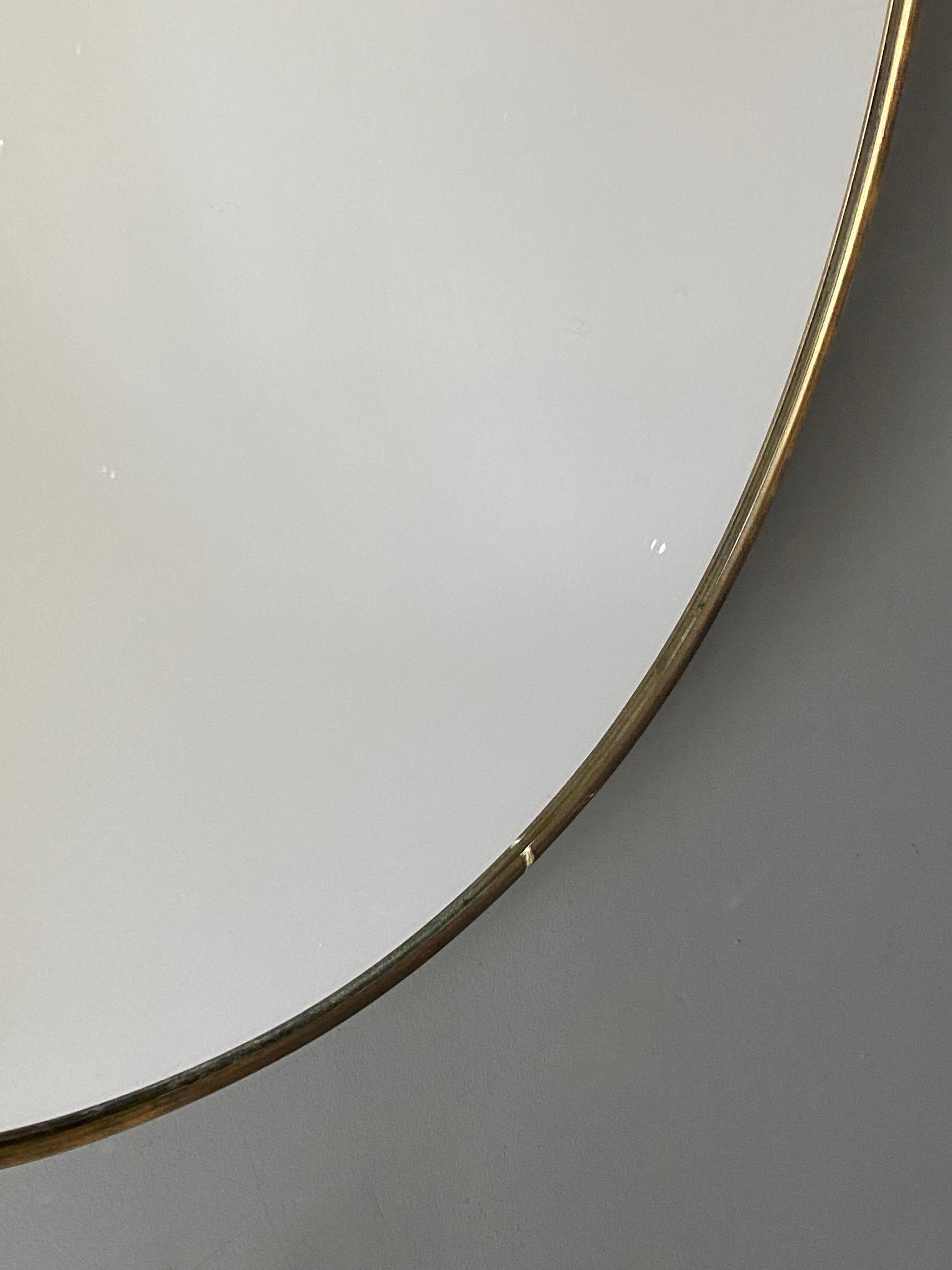 Italian, Large Wall Mirror, Brass, Mirror Glass, Italy, 1950s 2
