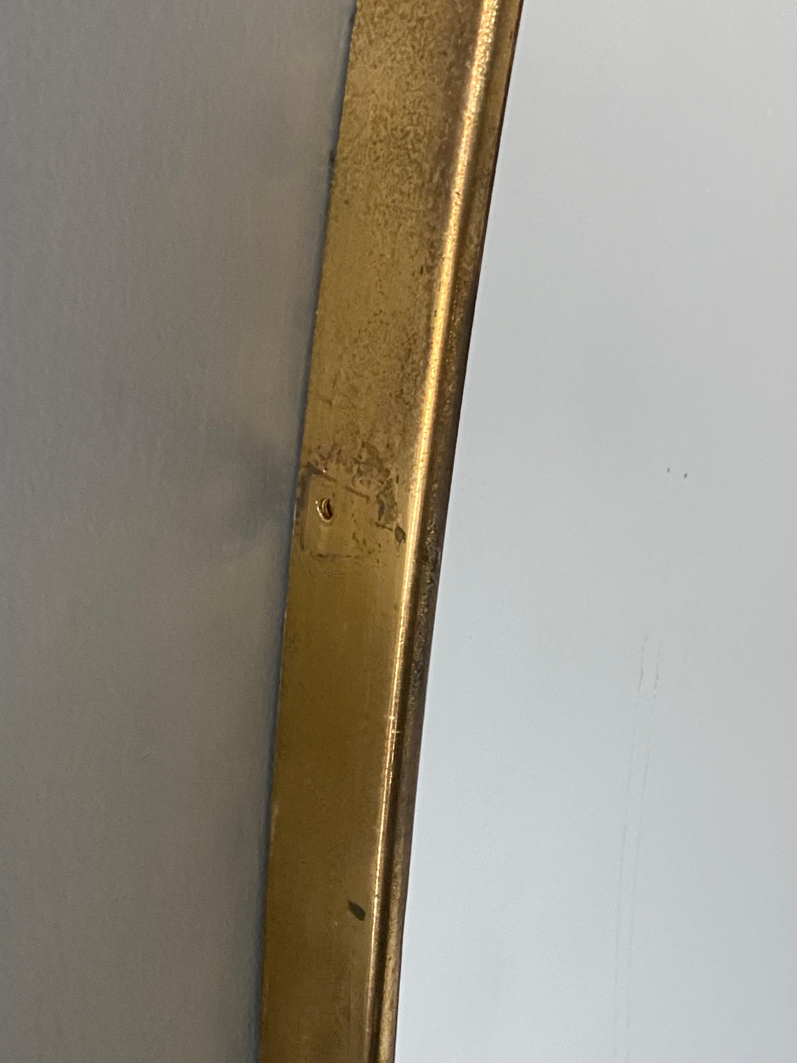Italian, Large Wall Mirror, Brass, Mirror Glass, Italy, 1950s 3
