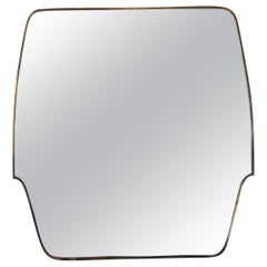 Italian, Large Wall Mirror, Brass, Mirror Glass, Italy, 1950s