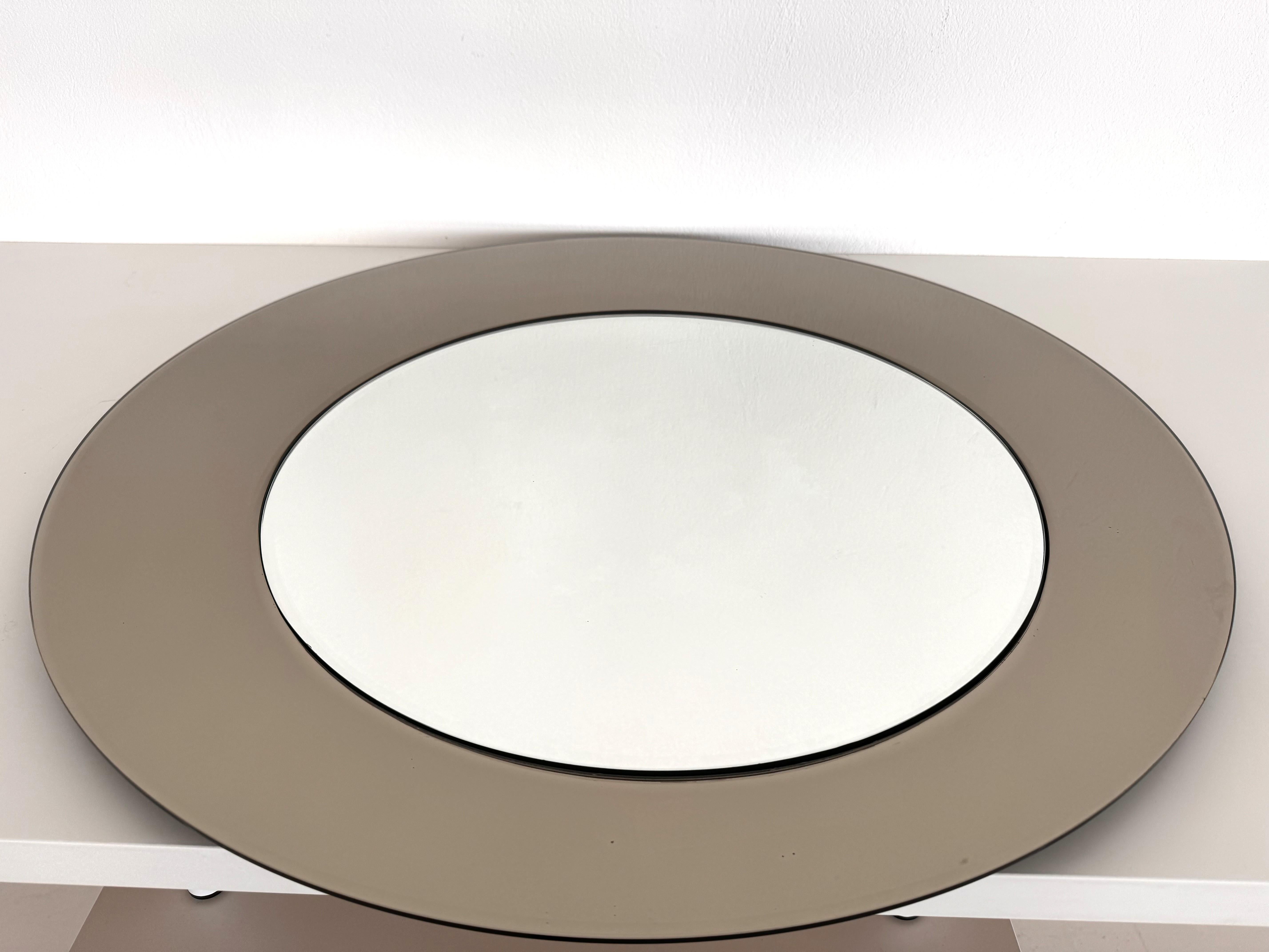 Grande specchio da parete italiano con doppio vetro di Cristal Arte, anni '80 in vendita 4