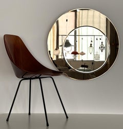 Italian Large Wall Mirror with Double Glass by Cristal Arte, 1980s