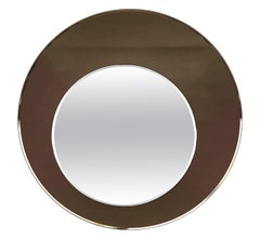 Grand miroir mural italien à double vitre par Cristal Arte, années 1980