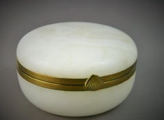 Italian Large White Alabaster Trinket Box