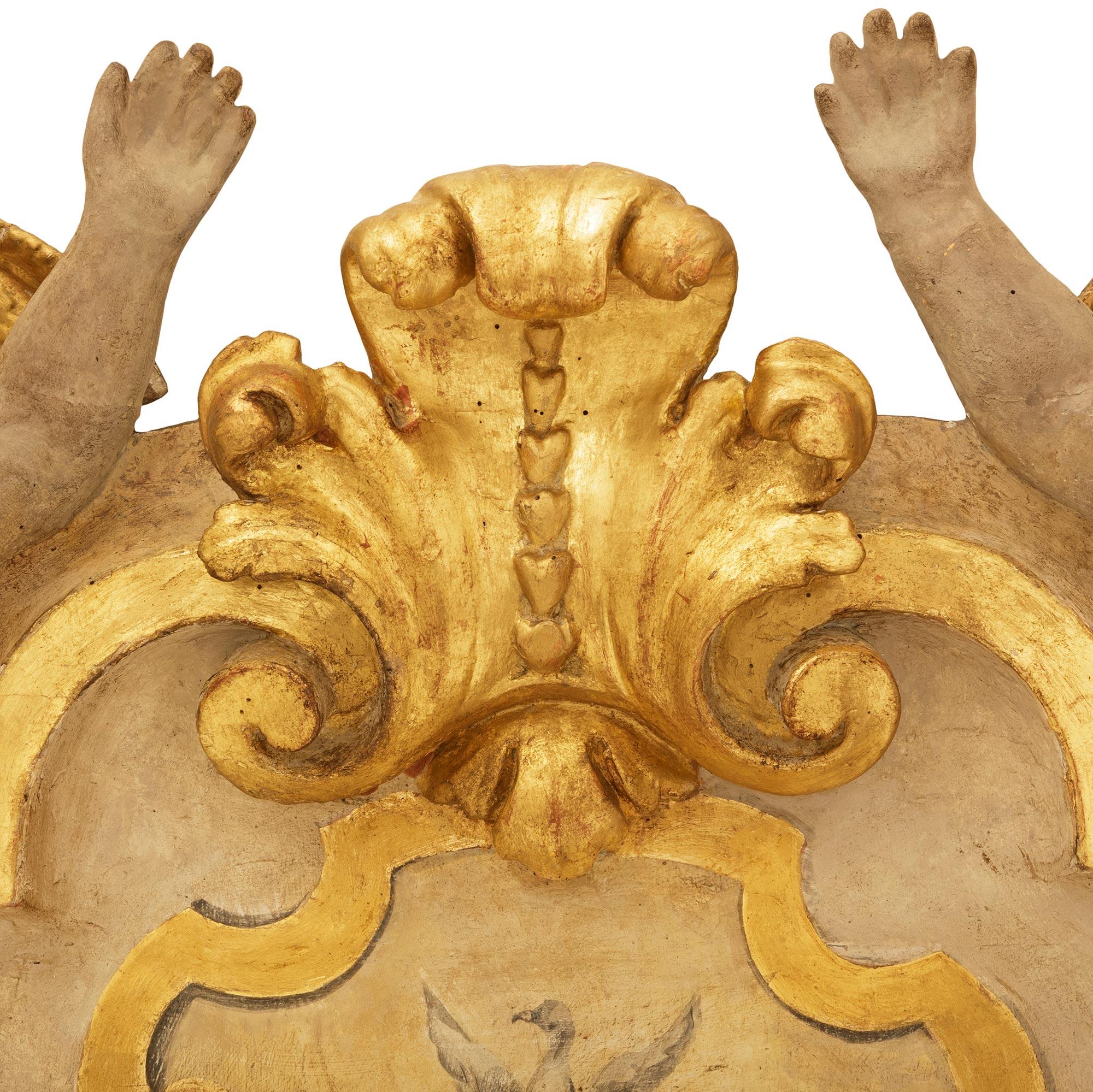 18th Century and Earlier Italian late 17th century Baroque Period Wood and Giltwood wall decor For Sale