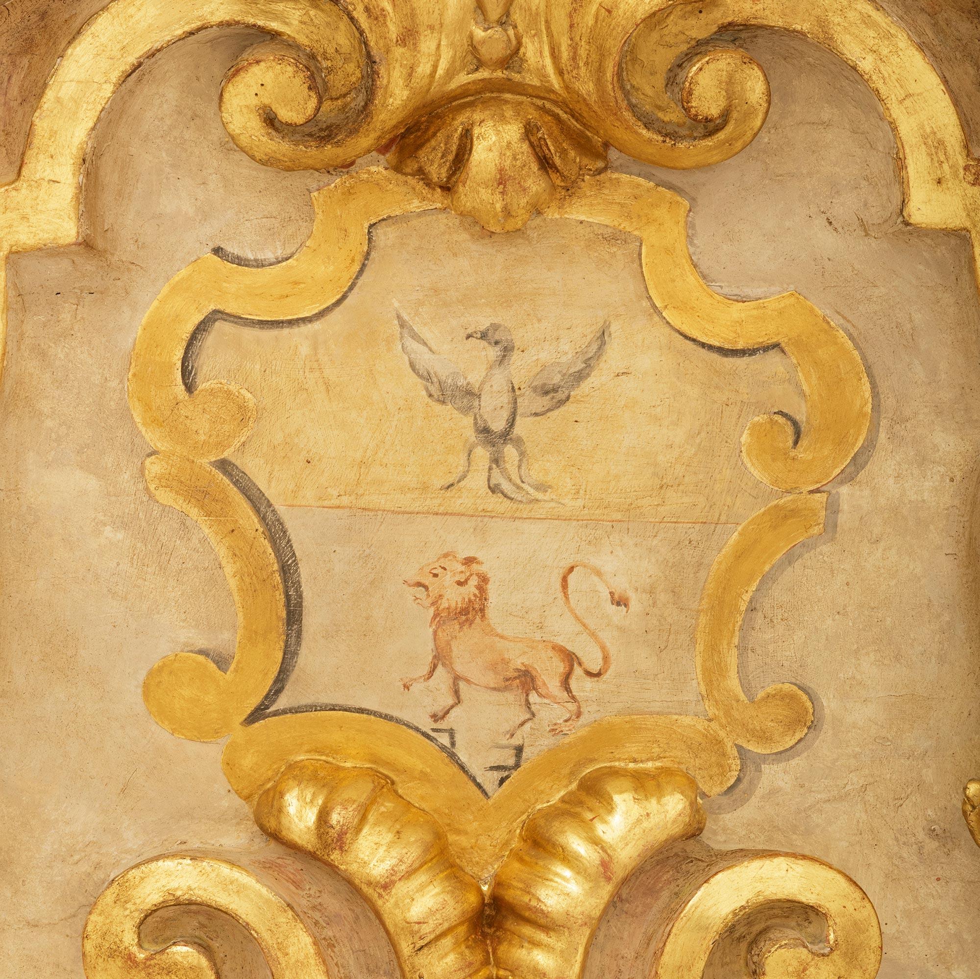 Italian late 17th century Baroque Period Wood and Giltwood wall decor For Sale 1