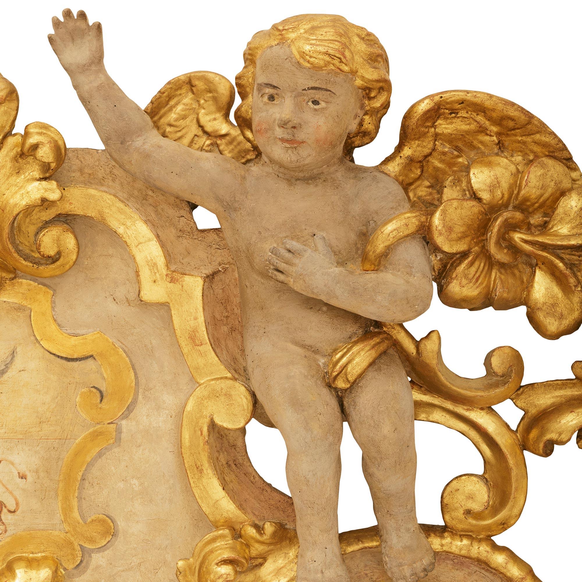 Italian late 17th century Baroque Period Wood and Giltwood wall decor For Sale 2