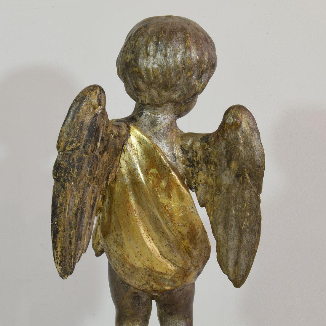 Italian Late 18th Century Carved Wooden Angel 5