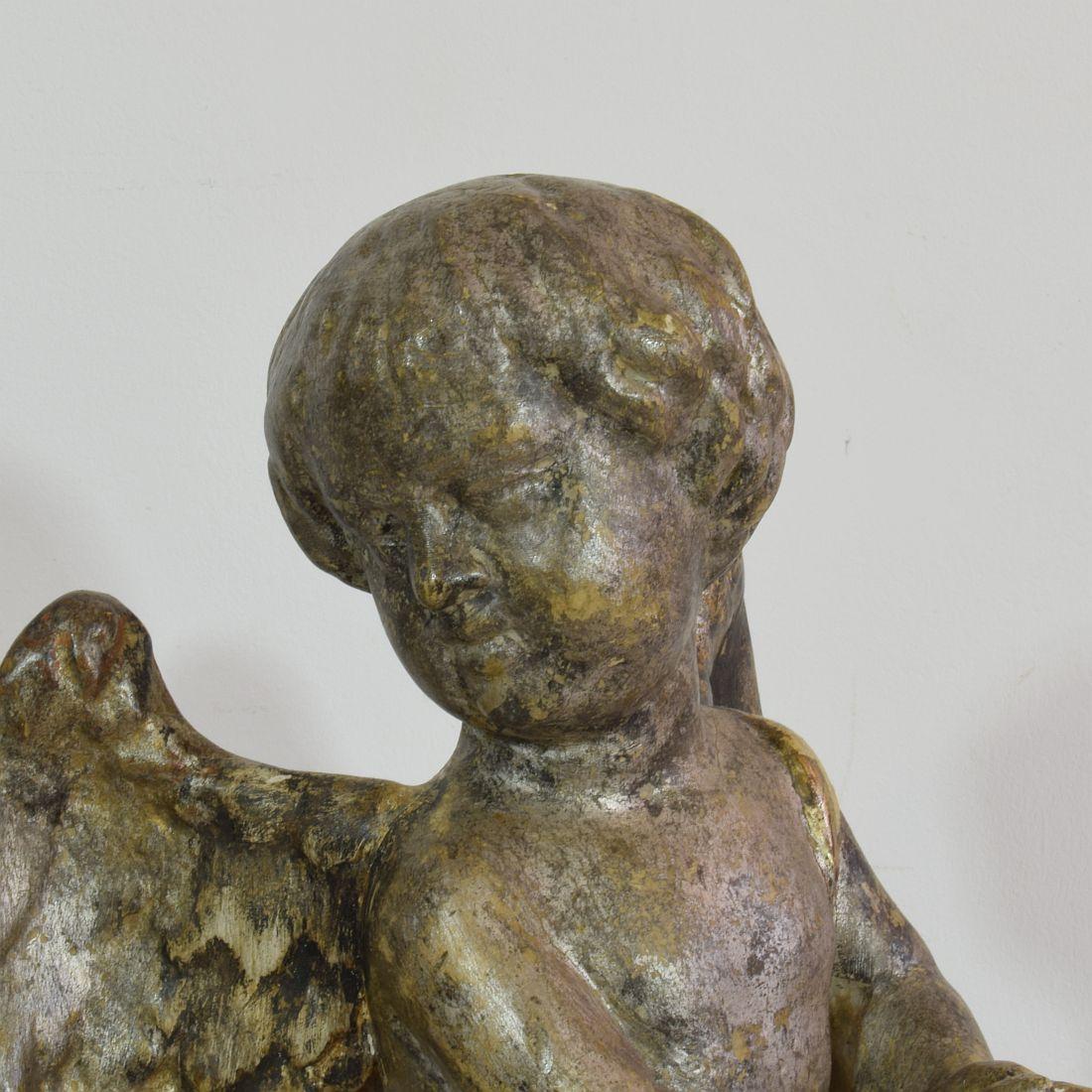 Italian Late 18th Century Carved Wooden Angel 8
