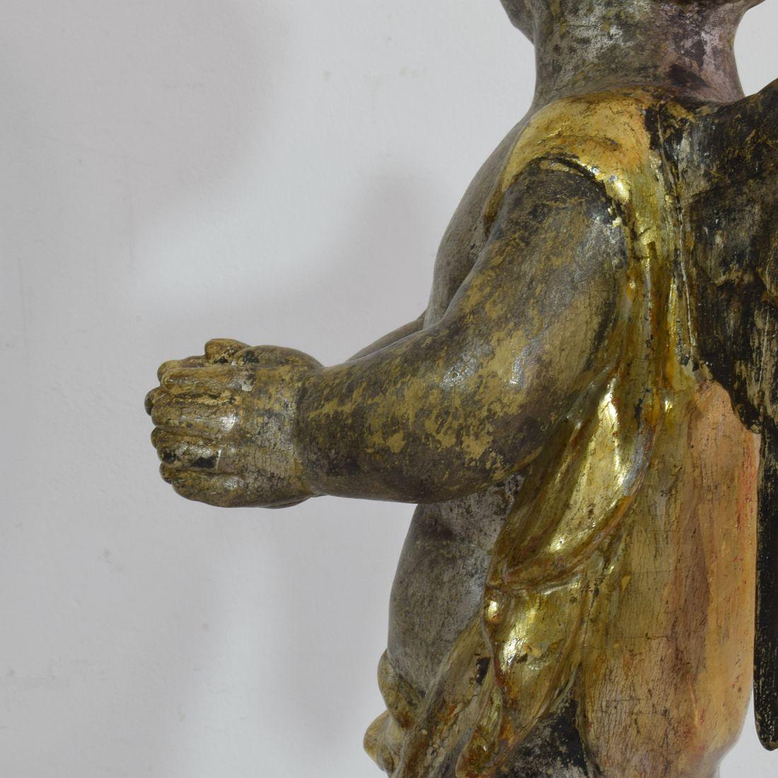 Italian Late 18th Century Carved Wooden Angel 12