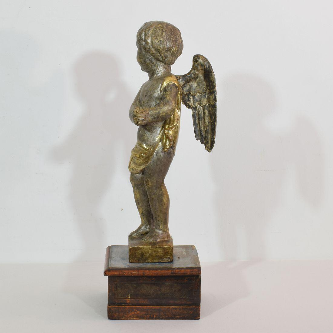 Italian Late 18th Century Carved Wooden Angel 1