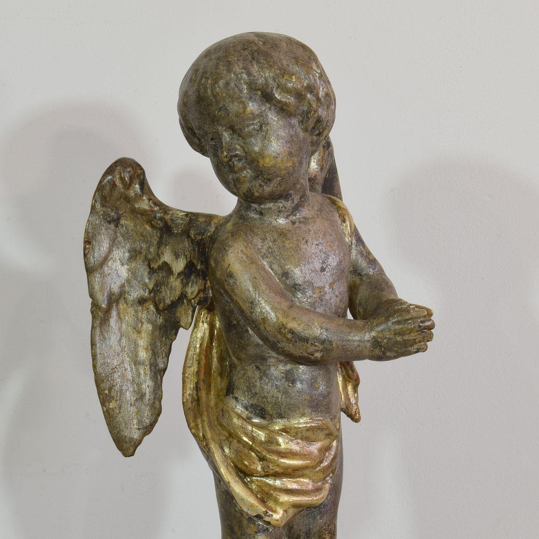 Italian Late 18th Century Carved Wooden Angel 3