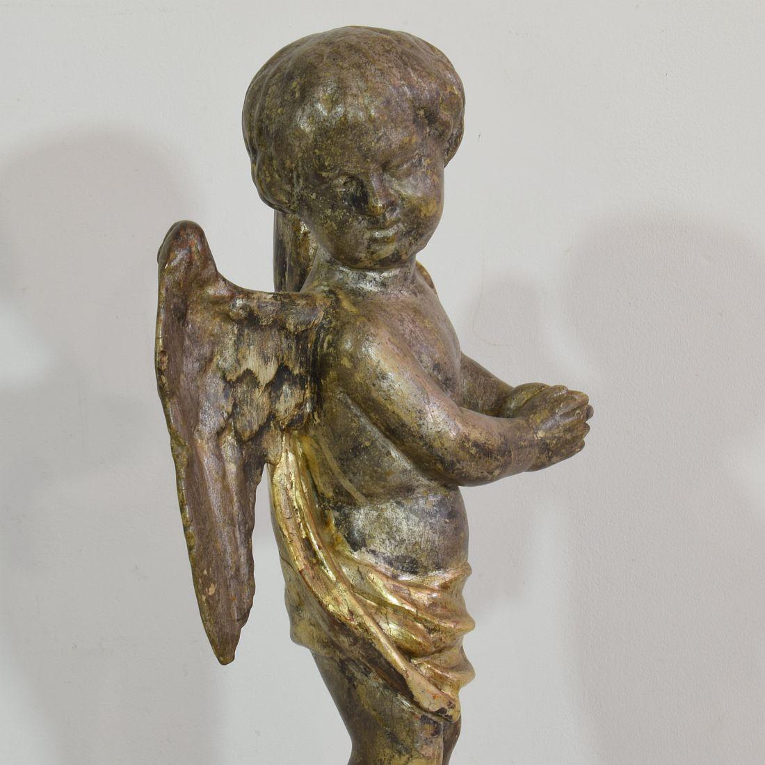 Italian Late 18th Century Carved Wooden Angel 4