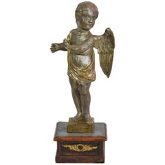 Italian Late 18th Century Carved Wooden Angel