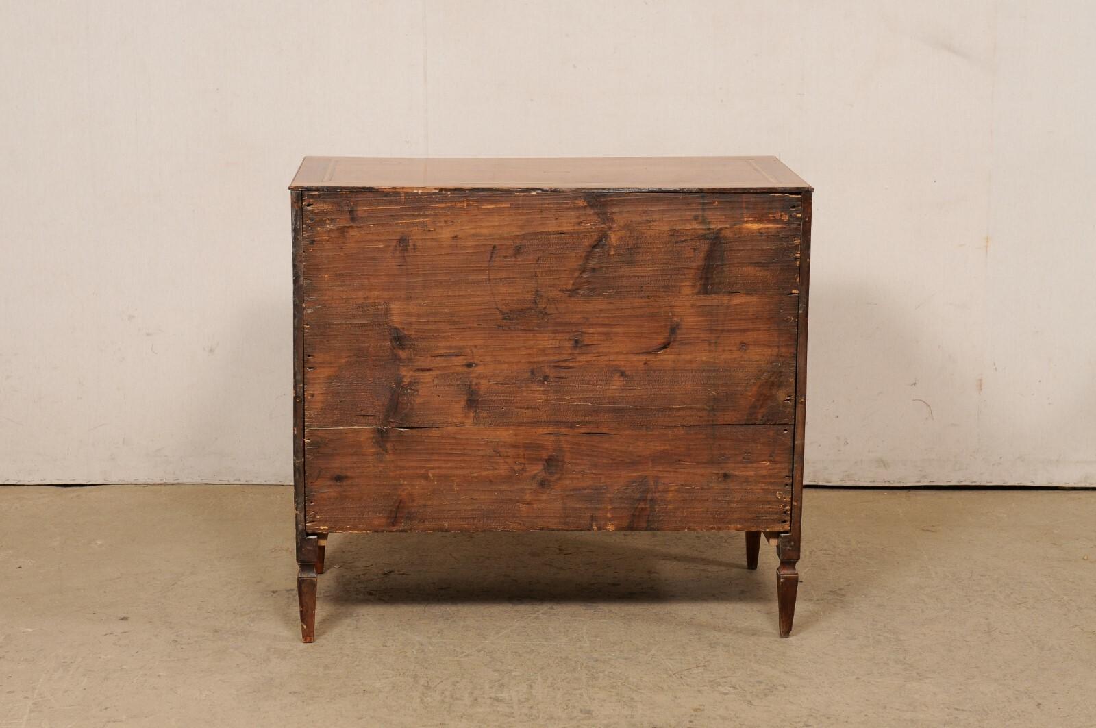 Italian Late 18th Century Chest w/Inlay Banding & Brass Neoclassic Hardware For Sale 4