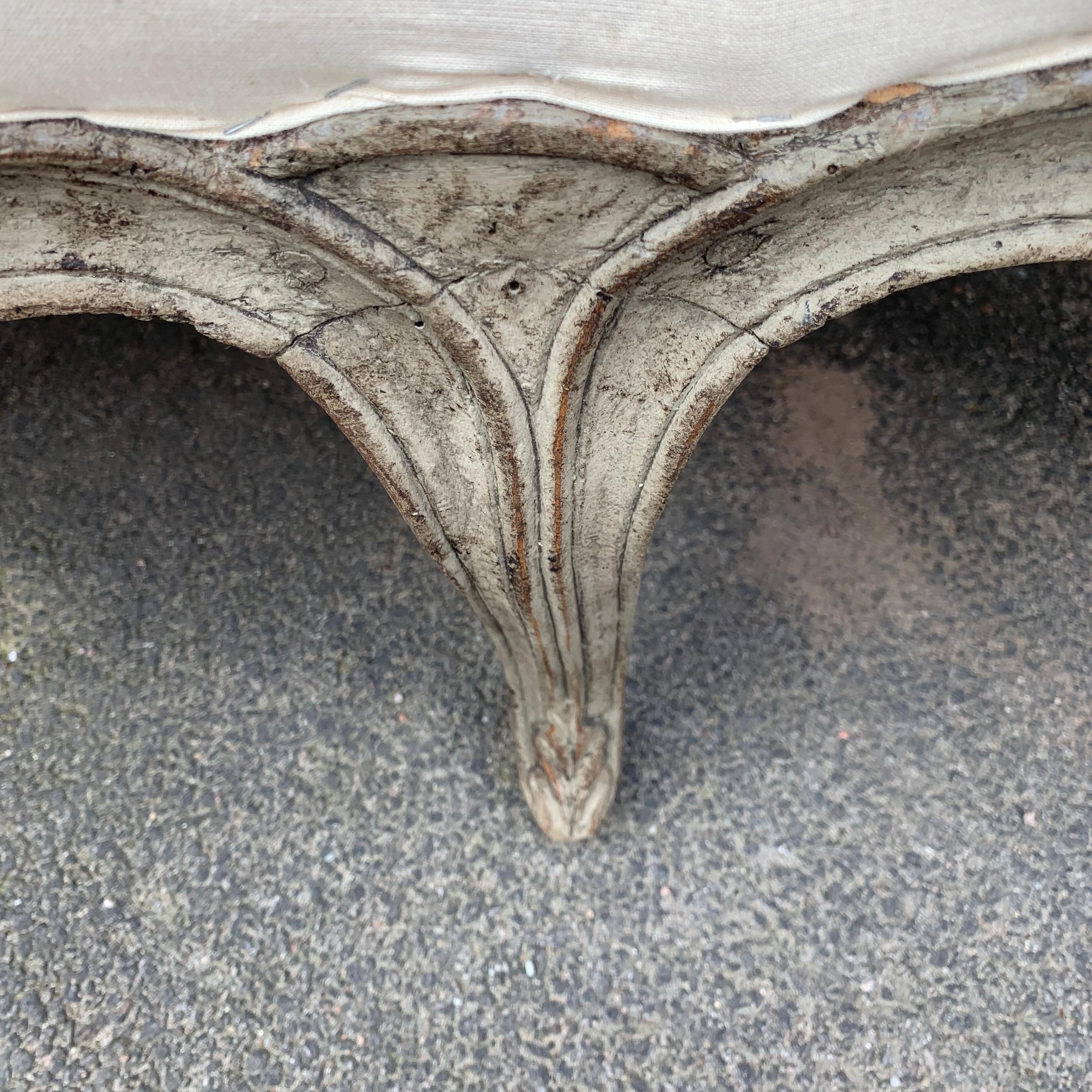 18th Century Italian Grey Painted Rococo Sofa or Settee For Sale 12