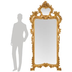 Italian Late 18th Century Louis XV St. Giltwood Mirror from Naples