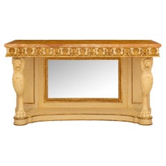 Italienische neoklassizistische Konsole aus patiniertem Holz, Giltwood, Ende 18.