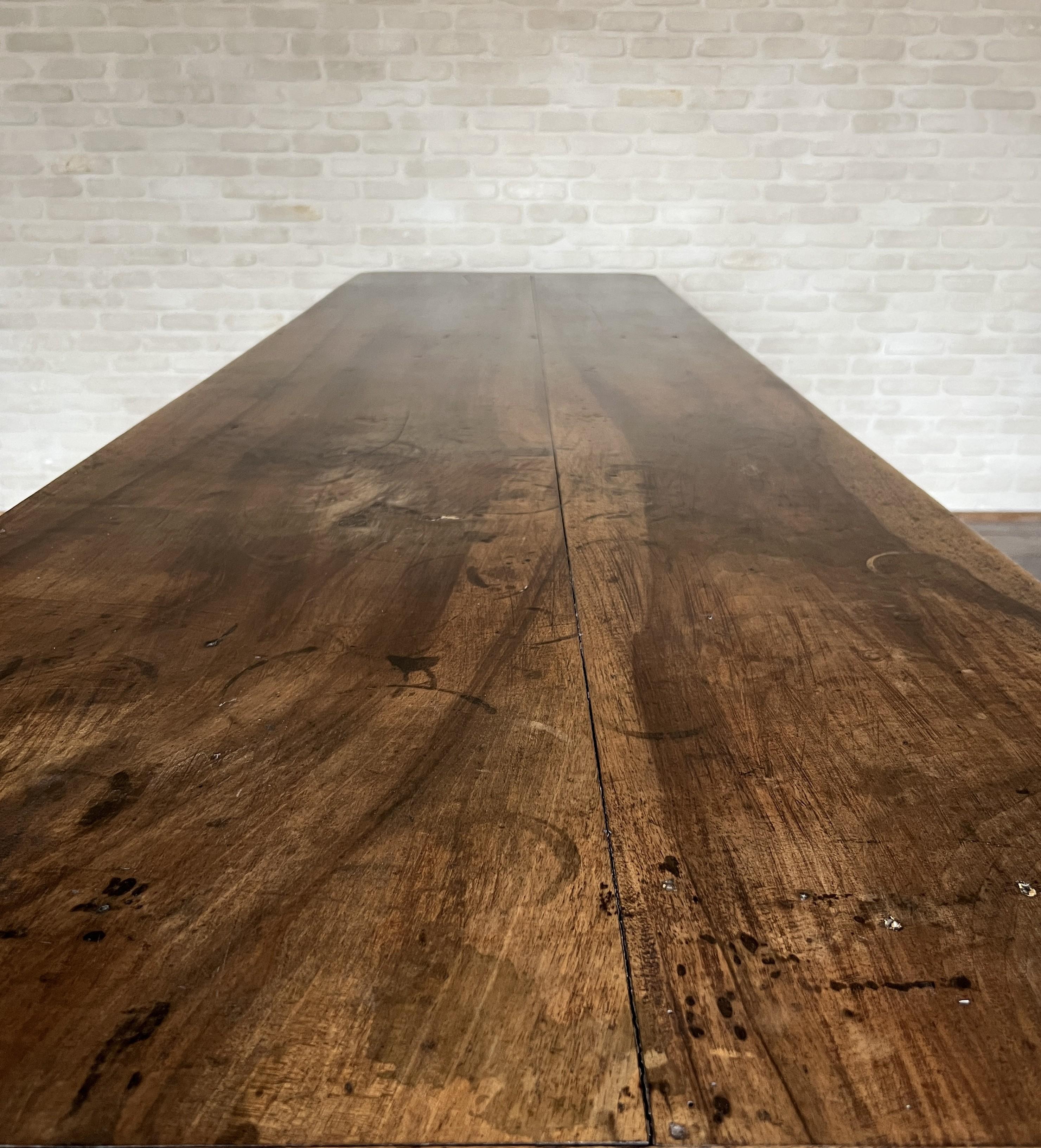 Italian late 18th century Walnut Refectory Farm Table 4