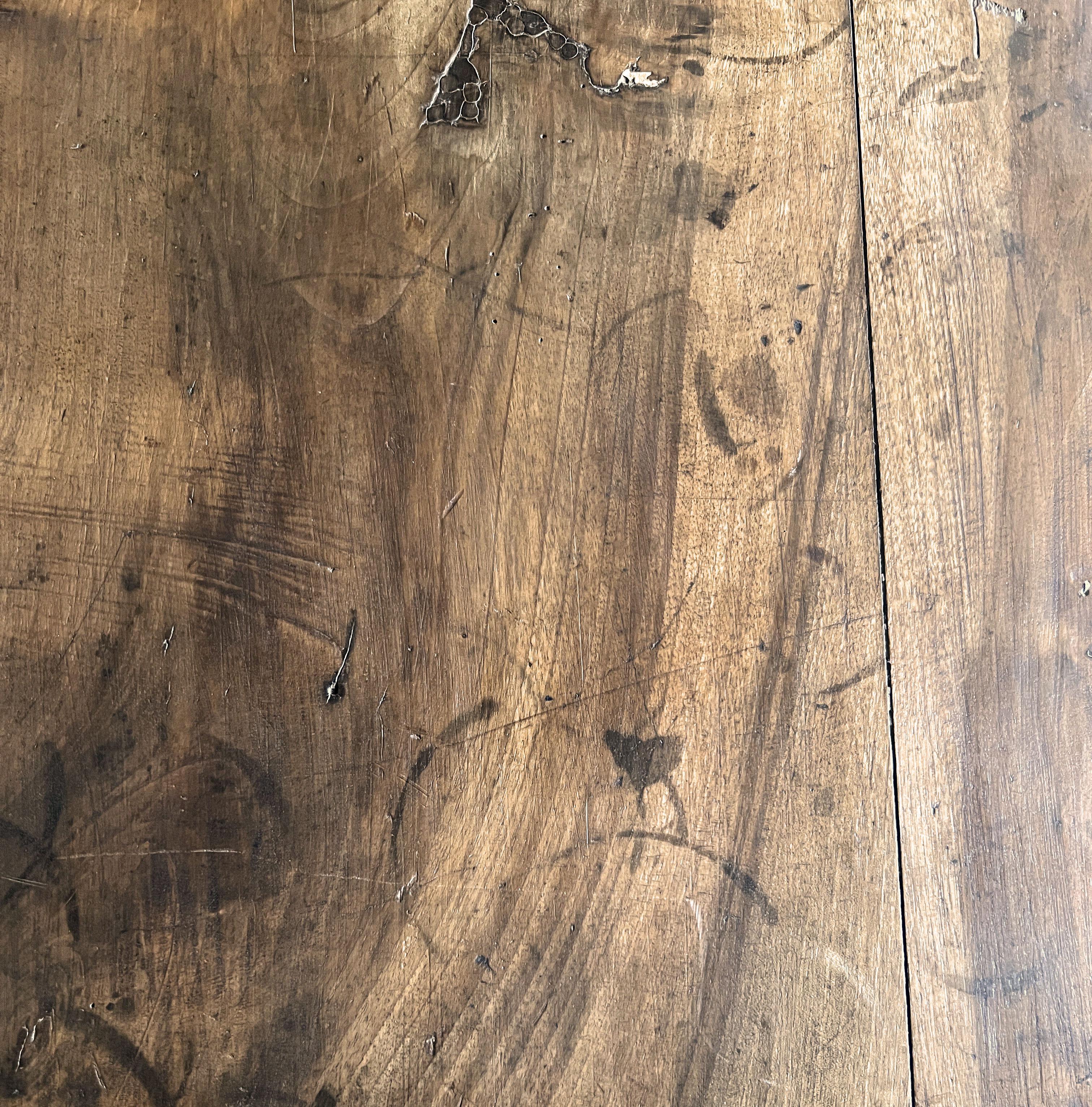 Hand-Crafted Italian late 18th century Walnut Refectory Farm Table