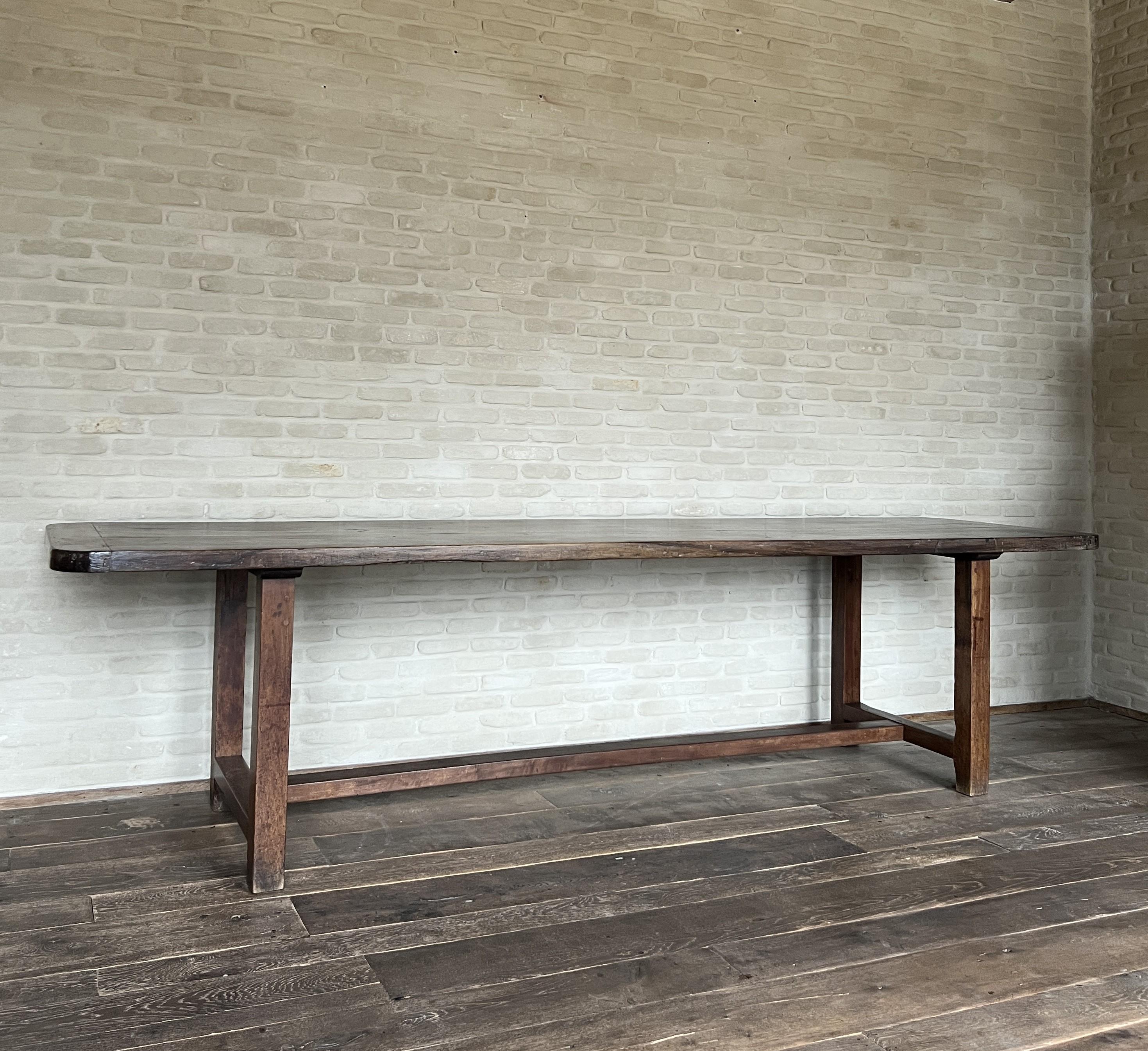 19th Century Italian late 18th century Walnut Refectory Farm Table