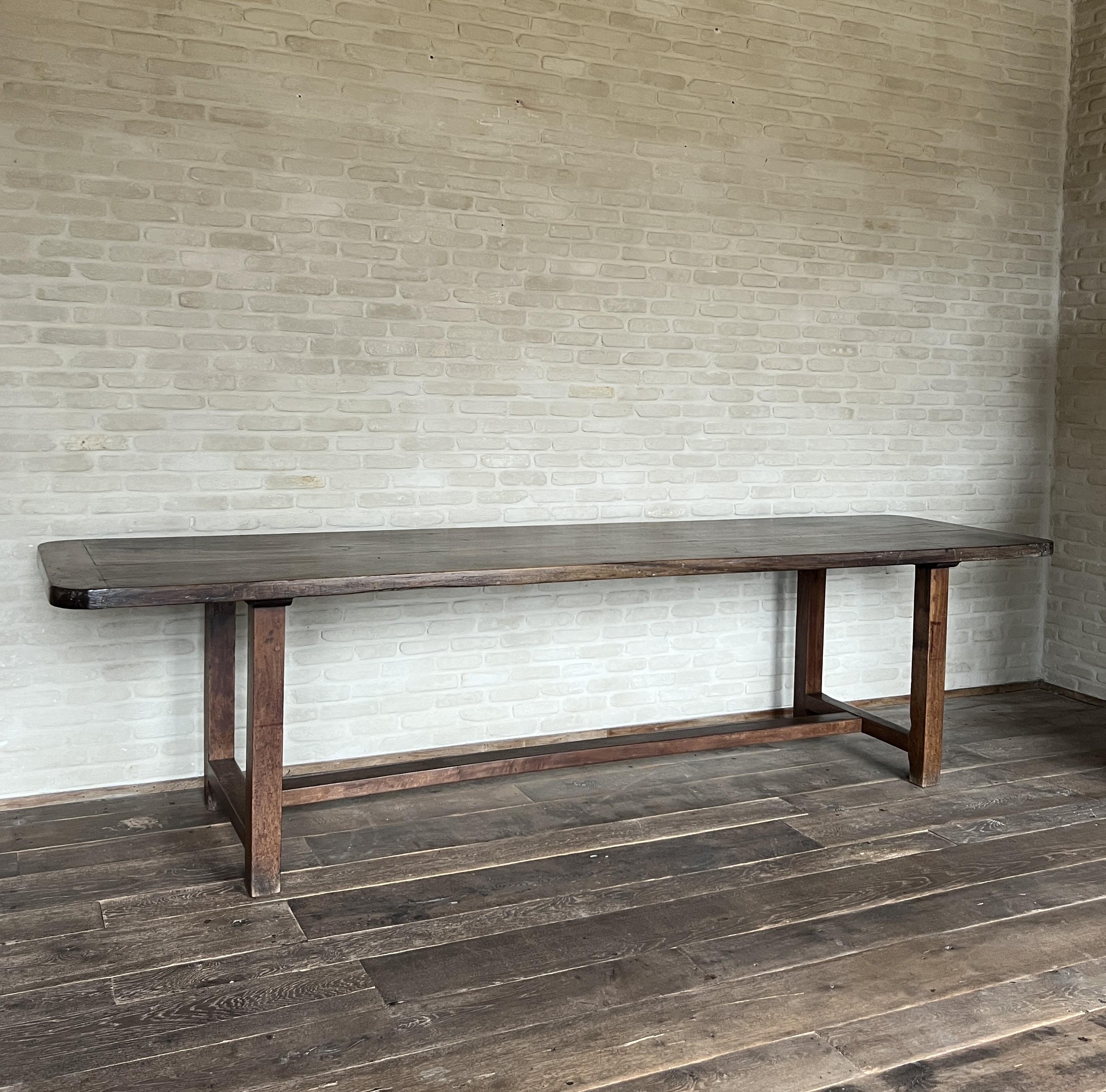 Italian late 18th century Walnut Refectory Farm Table 1