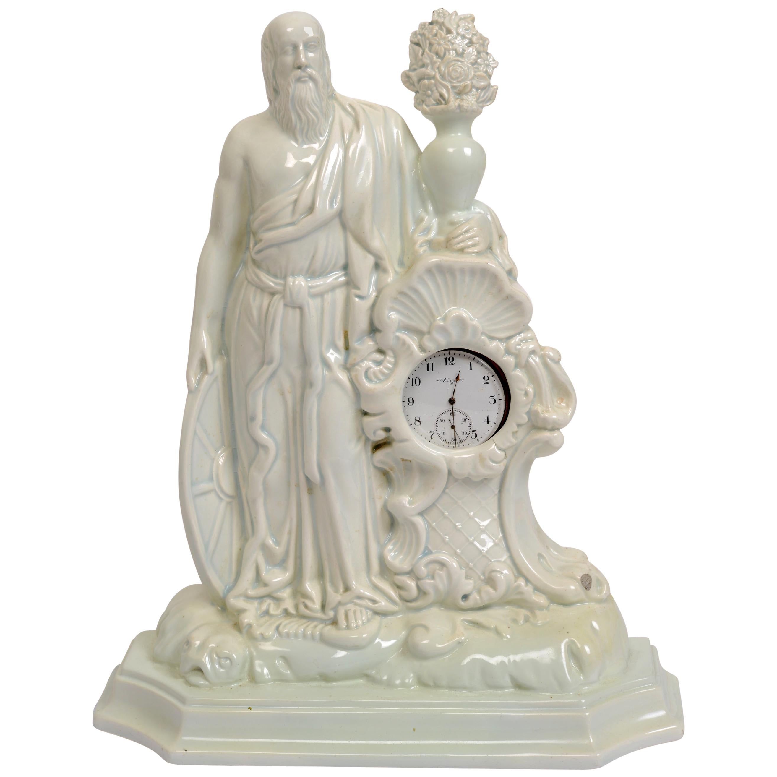 Italienischer Uhrenhalter des späten 18. Jahrhunderts mit Väterchen Zeit im Angebot