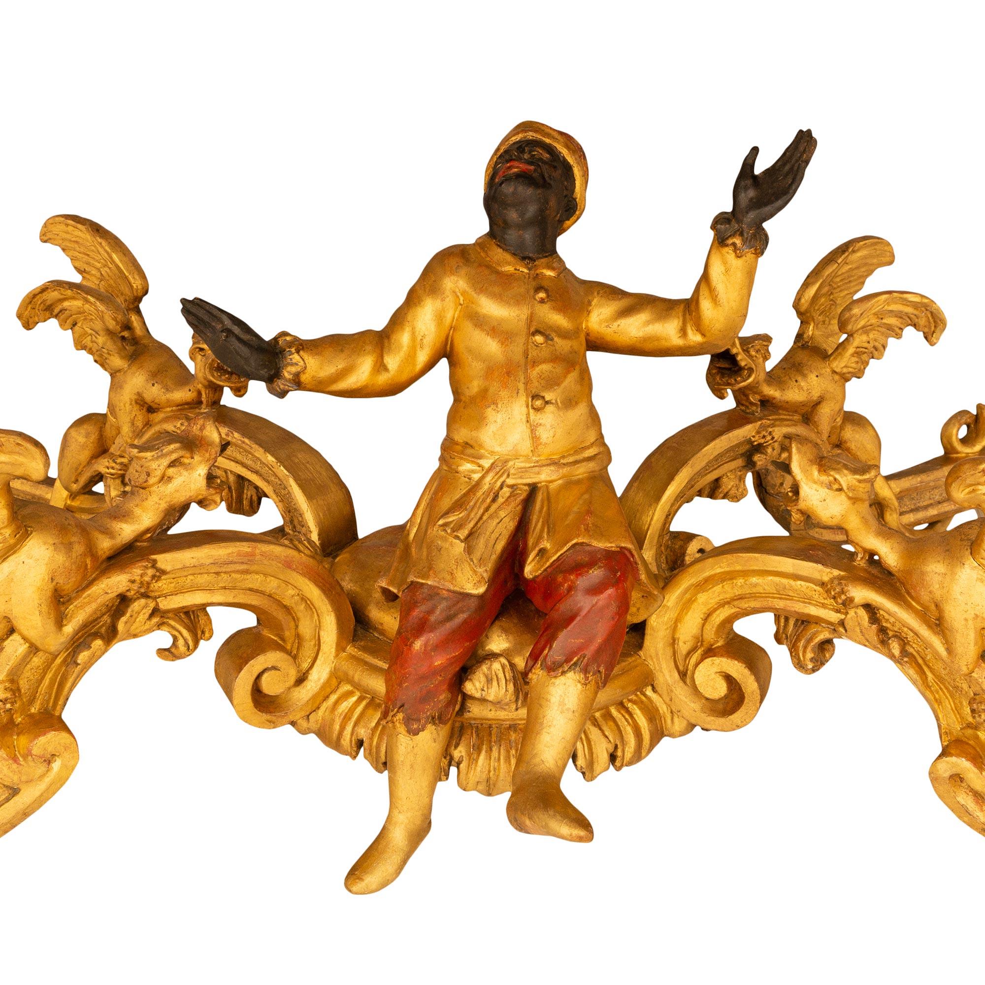 Italienisch Ende 18./Anfang 19. Jh. venezianisches St. Giltwood, Marmorkonsolen im Angebot 6