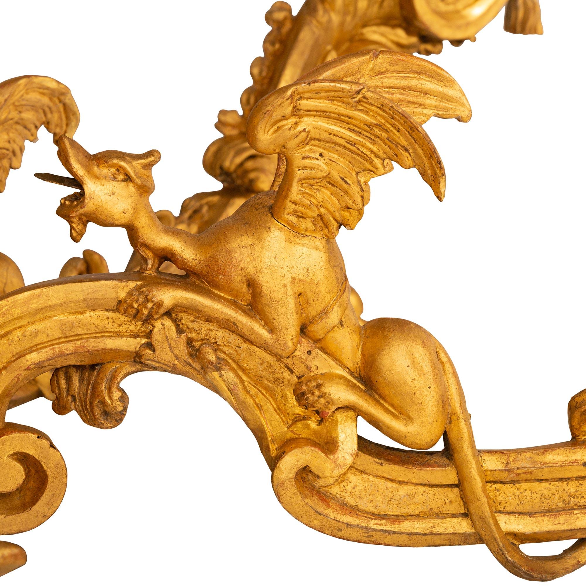 Italienisch Ende 18./Anfang 19. Jh. venezianisches St. Giltwood, Marmorkonsolen im Angebot 5