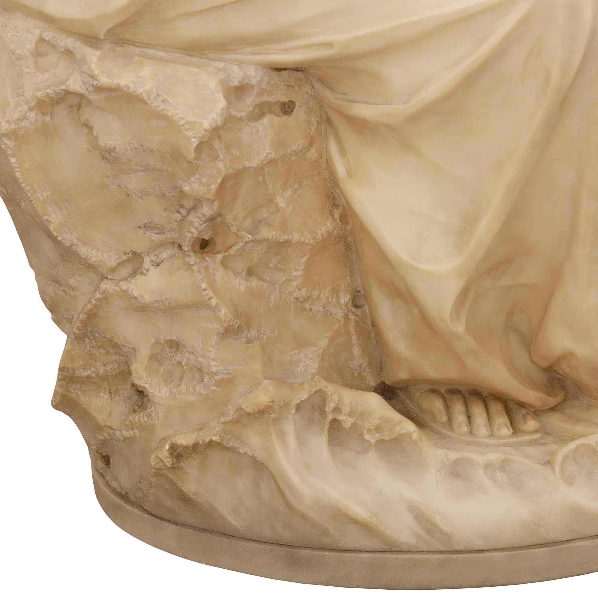 Statua italiana di fine Ottocento in alabastro, firmata Emilio Fiaschi in vendita 4