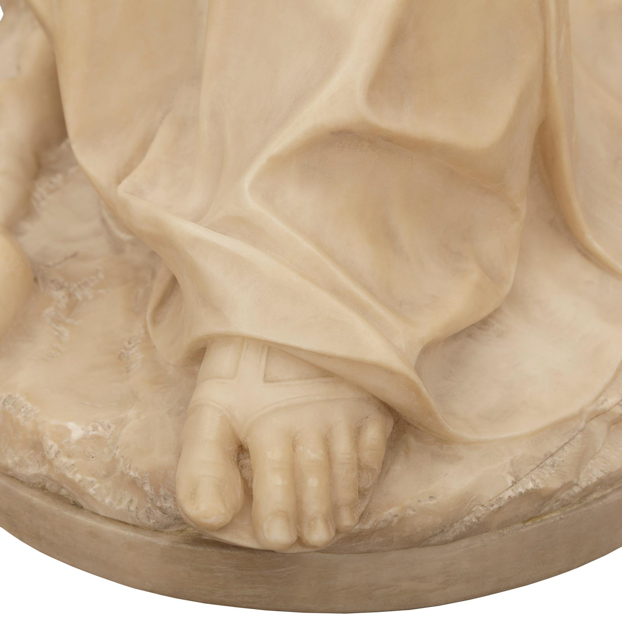 Statua italiana di fine Ottocento in alabastro, firmata Emilio Fiaschi in vendita 5