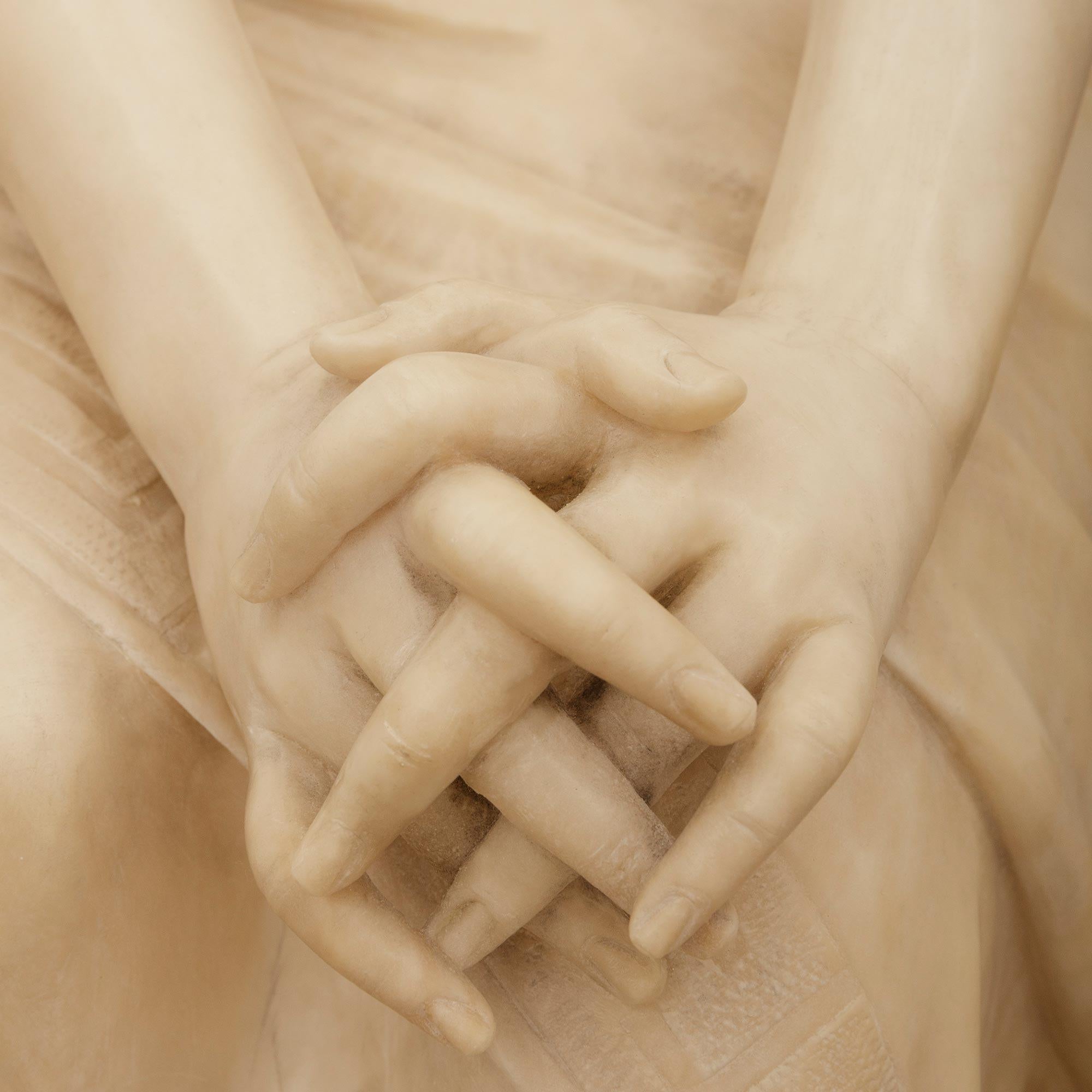 Statua italiana di fine Ottocento in alabastro, firmata Emilio Fiaschi in vendita 1