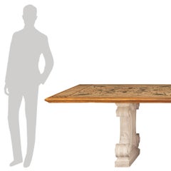 Italian Late 19th Century Baroque St. Carved Stone, Wood And Mosaic Center Table