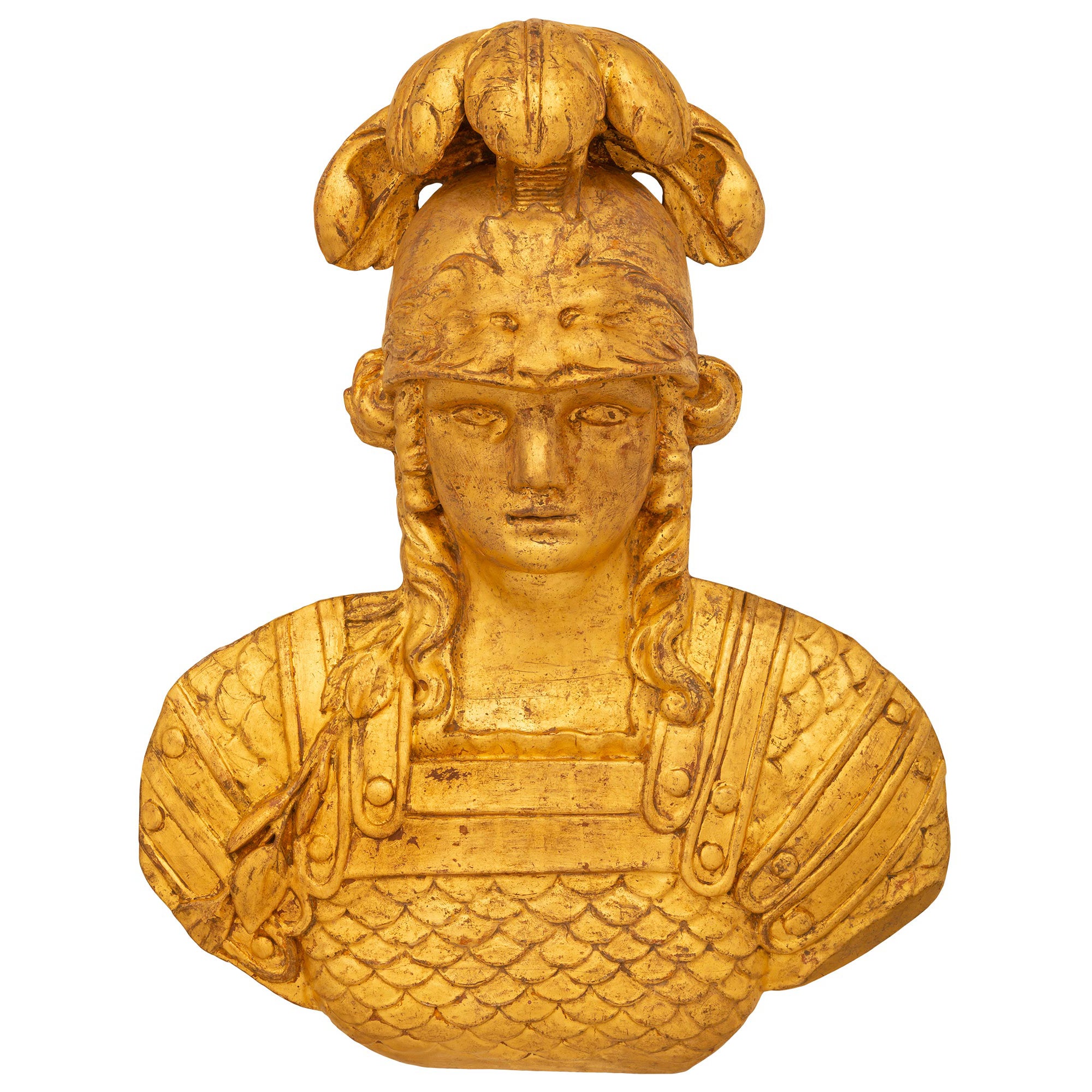 Italian Late 19th Century Giltwood Centurion Soldier Wall Decor