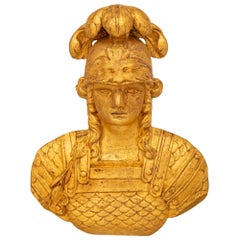 Italian Late 19th Century Giltwood Centurion Soldier Wall Decor
