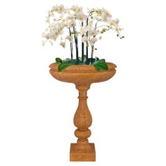 Italian late 19th century Louis XVI st. Giallo Reale marble birdbath/planter